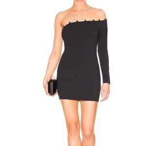 Lovers & Friends Black Julie Crystal Shoulder Strap/Neckline OneShoulde S